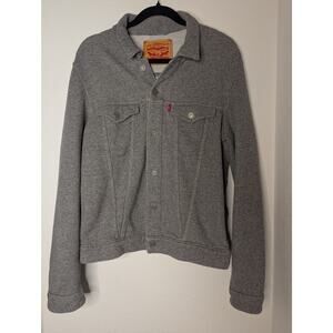 Levi's French Terry Trucker Jacket Heathered Cotton Jacket M